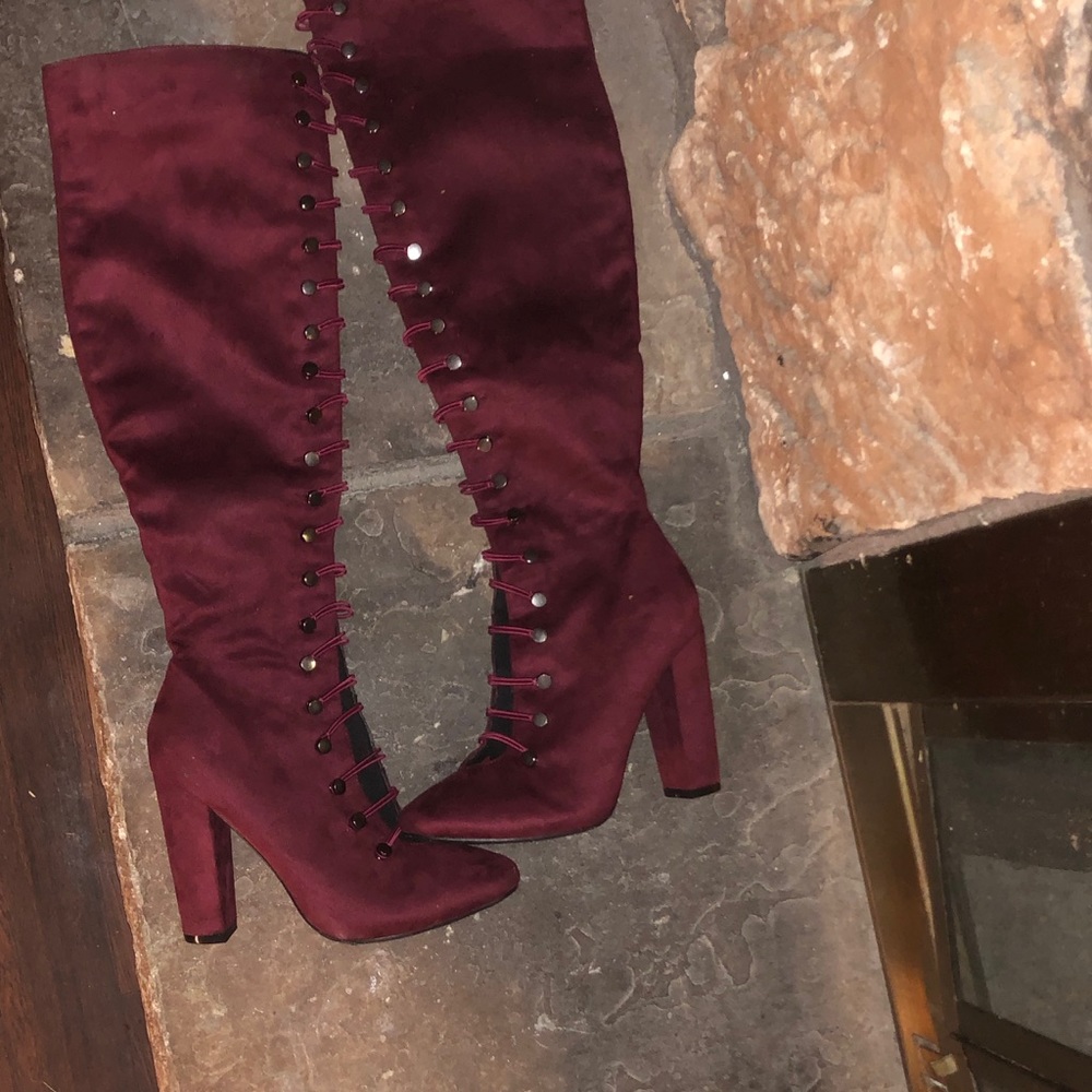 Burgundy boots